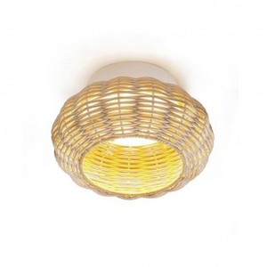 Lámpara Colgante Estilo Rústico de Bambú Natural, Lámparas Colgantes de Mimbre Tejidas a Mano, Pantallas de Mimbre con Marco de Hierro - Product Image 6