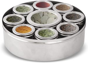 Énorme demande vente acier inoxydable Masala Dabba 7-9 compartiments boîte à épices avec couvercles individuels boîte Masala en métal - Product Image 6