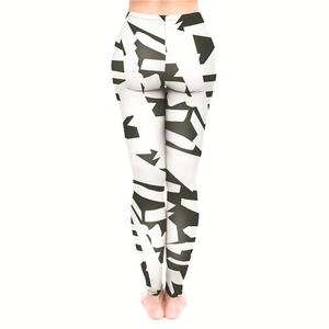 Hot Selling Custom ABSTRACT BW Print Super Soft 92% Polyester 8% Spandex High Waist Yoga Pants Leggings for Women Plus Size for - Product Image 5