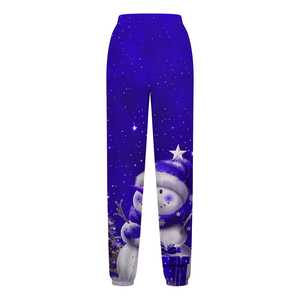 Deslumbrantes pantalones de chándal navideños para mujer, pantalones de chándal navideños con cordón de ajuste moderno, ropa navideña cálida de poliéster - Product Image 3
