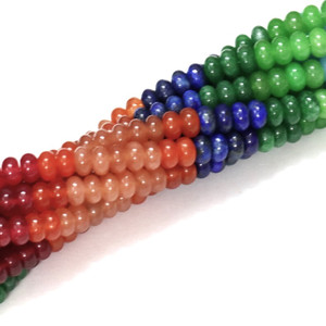 ลูกปัดควอทซ์ทรงกลมหลากสี: AAA งานฝีมืออัญมณีเรียบ (7-9มม.) - Product Image 5