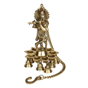 Lámpara Colgante Krishna de Calidad de Exportación con Campanas, Hecha de Latón Resistente para Decoración del Hogar, de Proveedor Indio - Product Image 1