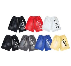 Venta al por mayor de pantalones cortos casuales de diseñador de la marca de los hombres de lavado ácido DTG de impresión 100% de algodón de gran tamaño pantalones cortos Vintage de peso pesado - Product Image 1