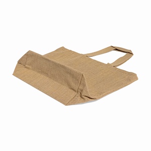 Sac fourre-tout en jute polyvalent de taille moyenne avec ruban en toile et fermeture éclair pour usage quotidien, publicité, aliments, cadeaux, impression personnalisée, lettres - Product Image 5