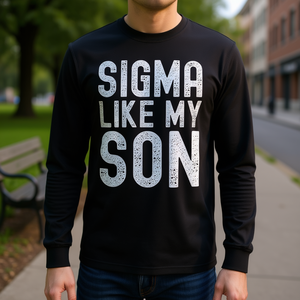 T-shirt a maniche lunghe Sigma Like My Son da uomo, nera, con scollo rotondo e grafica - Product Image 3