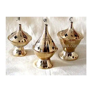 เตาเผาธูปทองเหลืองขัดเงาแบบโบราณของสะสมศิลปะน้ำหนักเบาชุบทองคุณภาพสูง - Product Image 5