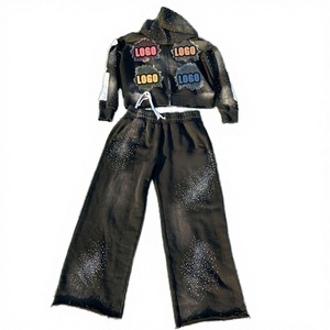 Unisex Tech Fleece Tracksuit Hoodie Set Flared Jogger Sweatpants Winter Streetwear Breathable OEM Manufacturer - Product Image 2