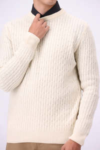 Pull personnalisé brodé pour homme, pull unisexe uni élégant en tricot torsadé, fabriqué au Pakistan, services OEM, étiquette avant, motif d'hiver - Product Image 4