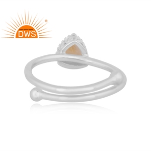 แหวนพลอยซิทรีนธรรมชาติสีเงินสเตอร์ลิงแหวนวางซ้อนกันได้ผู้ผลิตเครื่องประดับตามสั่ง - Product Image 4