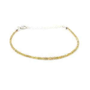 Yellow Diamond Beads <b>Silver</b> <b>Bracelet</b> Elegant Diamond <b>Bracelets</b> & <b>Bangles</b> - Product Image 1