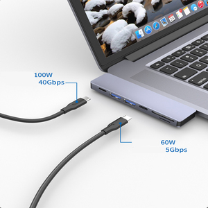 듀얼 C 7 in 1 USB 3.0 HDMI 타입 C SD TF 카드 USB 도킹 스테이션 - Product Image 1