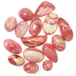 直销批发aaa级优质天然红纹石混合形状打磨切割石头透明水晶宝石制造松散宝石