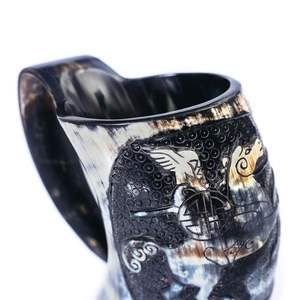 TANKARD HORN MUGS INDIA FACTORY PRODUCTOS ARTESANALES Taza para beber cuerno Nuevo diseño Natural Original Viking Drinking - Product Image 3
