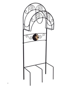 Support de tuyau de grande taille en métal de fer de haute qualité couleur noir mat support de tuyau robuste antirouille pour fournitures de jardin - Product Image 1