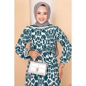 Patrón de cebra Viscosa Hijab Vestido Gasolina - Product Image 5