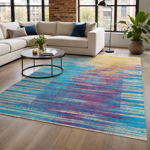<b>Rug</b> Weavers RW7042 Parallax Marine Modern Washable <b>Rug</b> Dropshipping Wholesale Washable Chenille 10 Sizes - Product Image 4