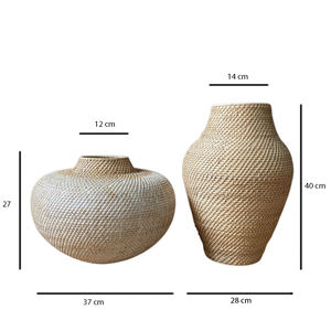 ชุดแจกันตกแต่งทำมือจากหวายสานแบบสองชิ้น เป็นมิตรกับสิ่งแวดล้อม ตกแต่งบ้านอย่างมีชีวิตชีวา - Product Image 6