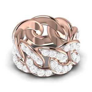 Anillo de compromiso único de Plata de Ley 925 para mujer, Diamante de corte redondo de claridad VVS y joyería de boda fina cultivada en blanco Leb - Product Image 2