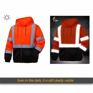Chaqueta de Alta Visibilidad con Cinta Reflectante para Trabajo, Seguridad y Salud, Construcción, OEM, con Cierre y Botones - Product Image 2