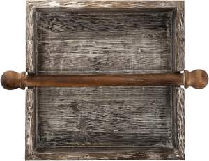 Paquete de 2 servilleteros de madera, servilletero plano de madera con barra central, brazo ponderado, servilletero de mesa rústico cuadrado - Product Image 4