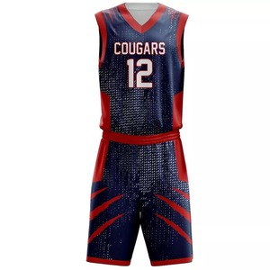 Vente en gros, Design personnalisé, votre propre maillot de basket-ball cousu par Sublimation, ensemble de Shorts de basket-ball, ensembles d'uniformes de basket-ball - Product Image 5