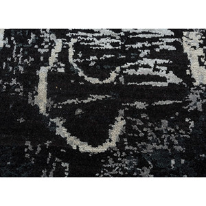 พรมขนสัตว์และไหมไผ่ถักมือสีเทาและดำ ลายแบบนามธรรม รุ่น Srb(703) สำหรับใช้ในบ้าน - Product Image 3