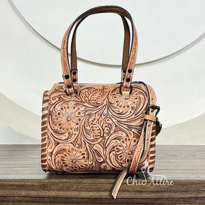 Personalized Hand Tooled Leather Small Speedy Duffle <b>Bag</b> <b>for</b> Men's & Women's Genuine Leather High Quality Mini Outdoor Duffel - Product Image 1
