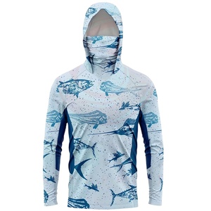 Sweat à capuche de pêche avec masque facial, protection UV UPF 50+, léger, pour sports de plein air, logo personnalisé - Product Image 1