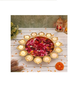 Urli martillado de latón con tamaño y logotipo personalizados para boda y decoración del hogar, Urli elegante de Color dorado - Product Image 2