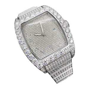 Antiguo cuadrado analógico diamante reloj lujoso Edición Limitada Big Hip Hop Baguette Iced Flooded reloj resistente al agua Dial - Product Image 3