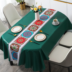 Wholesale Ethnic Wind <strong>Oval</strong> Tablecloth Waterproof Anti-oil Anti-scalding PVC Tablecloth Coffee <strong>Table</strong> <strong>Cloth</strong> - Product Image 3