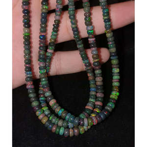High Quality Smooth Rondelle Ethiopian <b>Opal</b> Beads Natural Loose Crystal Jewelry making wholesale bulk supply factory price - Product Image 1