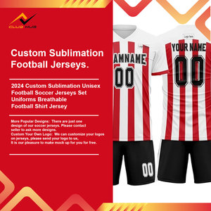 Maillots de football à sublimation personnalisée col en V manches courtes 100% polyester uniforme de football à séchage rapide avec équipes/marques personnalisées - Product Image 2