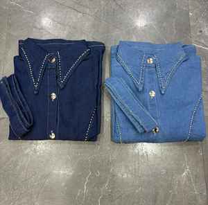 Robe Patineuse en Jean à Col pour Femme, Robe Évasée Personnalisée pour l'Été, Formelle, Modeste, de Carrière, Manches Longues, Grandes Tailles - Product Image 3