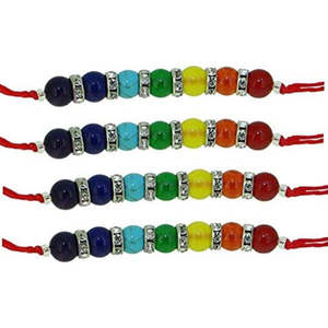 Pulsera de Cristales Curativos Energéticos de 7 Chakras Multicolor Arihant Gems/Rakhi para Hermano/Bhai/Bhaiya/Bro, Joyería de Piedra Natural - Product Image 1