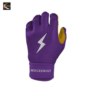 Gants de frappe de baseball professionnels en cuir antidérapant, logo et design personnalisés, qualité Bruce Bolt, fabrication haut de gamme, cuir fendu - Product Image 2