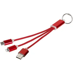 Customizable 3-in-1 Metal <b>Charging</b> <b>Cable</b> Promotional Keychains & Carabiners for Gadgets - Product Image 2