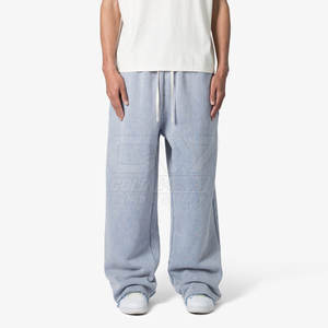 Pantalones holgados de gran tamaño de lana con logotipo personalizado al por mayor, pantalones holgados de gran tamaño con estampado de logotipo personalizado - Product Image 1