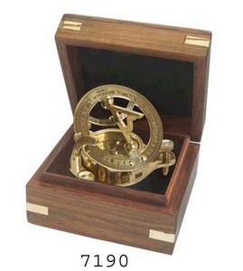 Chất lượng cao hải lý Đồng hồ mặt trời la bàn trong hộp gỗ tùy chỉnh đồng hồ mặt trời La Bàn giá bán buôn - Product Image 4