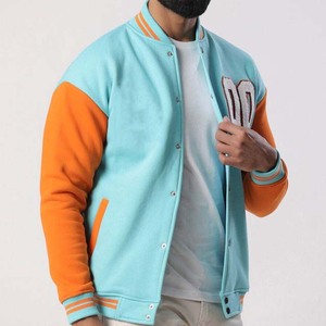 OEM personalizado a prueba de viento chaquetas Varsity de béisbol en blanco logotipo personalizado Varsity Letterman Chaquetas Chaqueta de béisbol universitaria para los hombres - Product Image 2