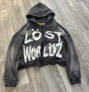 Streetwear personnalisé 100% coton lavé à l'acide broderie en détresse vintage fermeture éclair lourd épais sweats à capuche surdimensionnés - Product Image 4