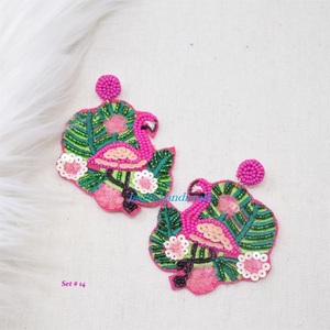 Boho Chic: Pendientes bordados hechos a mano Hilos Coloridos: Pendientes bordados únicos Estilo artesanal: Bordado llamativo - Product Image 6