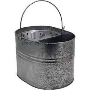 Seau de nettoyage à usage intensif pour intérieur et extérieur, intérieur et extérieur, forme et taille personnalisées, galvanisé, fini rustique - Product Image 2