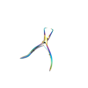 Outils de pose d'extensions capillaires professionnels de haute qualité, 2 pièces, pinces micro-anneaux en acier inoxydable, multicolores arc-en-ciel - Product Image 3