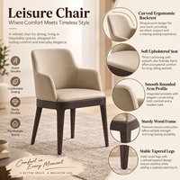 Fauteuil lounge moderne en cuir PU avec pieds en bois pour bureau, hall d'hôtel, zone de réception, sièges commerciaux