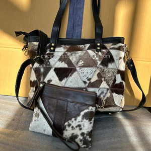 Nouveau Style vrais cheveux faits à la main sur cacher fourrure cuir soirée femmes sac fourre-tout et cheveux élégants sur cacher bracelet embrayage mignon Combo ensembles - Product Image 2