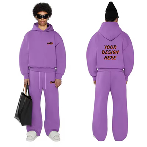 Conjunto Deportivo de Dos Piezas Unisex de Alta Calidad, Ligero y Transpirable, de Algodón, con Capucha, Logotipo Personalizado, para Invierno, Fitness y Jogging - Product Image 2