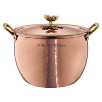 Nouveauté, qualité supérieure, casserole en cuivre métallique, finition antique, design antique, Ruffoni, avec poignée plaquée or