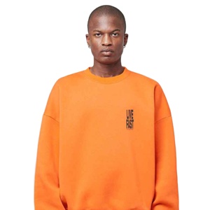 เสื้อสเวตเตอร์สำหรับผู้ชายและผู้หญิงแบบสั่งตัดสีส้มต่ำ - Product Image 1