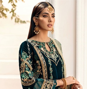 Vestido de boda de lujo, bordado de terciopelo, estilo indio, paquistaní, Kameez, gran oferta, Colección 2023 - Product Image 5